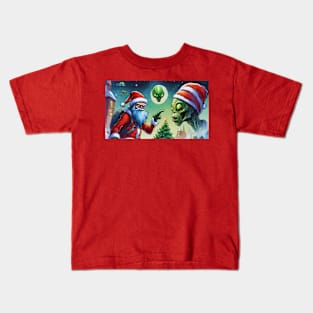 Santa vs Aliens Kids T-Shirt